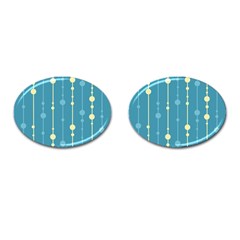 Blue Pattern Cufflinks (oval)