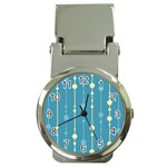 Blue pattern Money Clip Watches Front