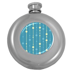 Blue Pattern Round Hip Flask (5 Oz)