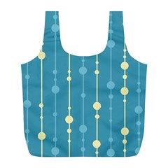 Blue Pattern Full Print Recycle Bags (l) 