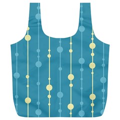 Blue Pattern Full Print Recycle Bags (l)  by Valentinaart