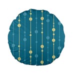 Blue pattern Standard 15  Premium Flano Round Cushions Back