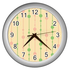 Pastel Pattern Wall Clocks (silver) 