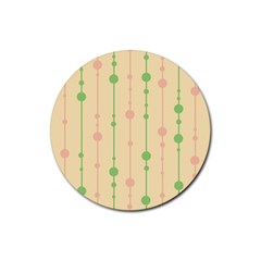 Pastel Pattern Rubber Coaster (round) 