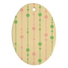 Pastel Pattern Oval Ornament (two Sides)