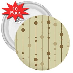 Brown Pattern 3  Buttons (10 Pack) 