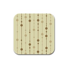 Brown Pattern Rubber Square Coaster (4 Pack) 