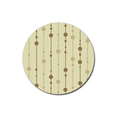 Brown Pattern Rubber Coaster (round) 