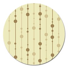 Brown Pattern Magnet 5  (round) by Valentinaart