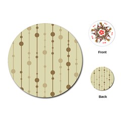 Brown Pattern Playing Cards (round) 