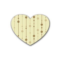 Brown Pattern Rubber Coaster (heart) 