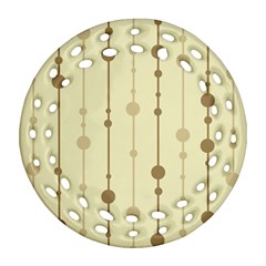 Brown Pattern Round Filigree Ornament (2side)