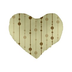 Brown Pattern Standard 16  Premium Flano Heart Shape Cushions