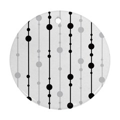 Black And White Elegant Pattern Ornament (round) 