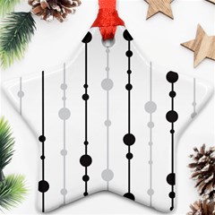 Black And White Elegant Pattern Ornament (star) 