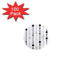 Black And White Elegant Pattern 1  Mini Magnets (100 Pack) 