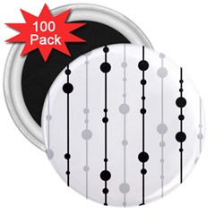 Black And White Elegant Pattern 3  Magnets (100 Pack)