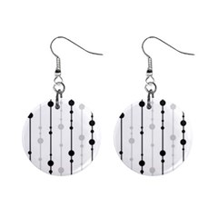 Black And White Elegant Pattern Mini Button Earrings