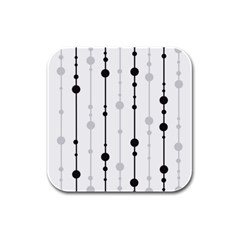 Black And White Elegant Pattern Rubber Square Coaster (4 Pack) 