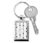 Black and white elegant pattern Key Chains (Rectangle)  Front