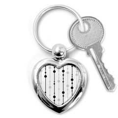 Black And White Elegant Pattern Key Chains (heart) 