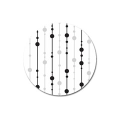 Black And White Elegant Pattern Magnet 3  (round)