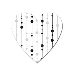 Black And White Elegant Pattern Heart Magnet