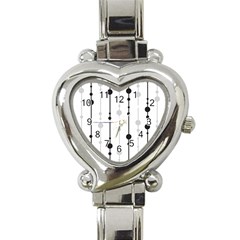 Black And White Elegant Pattern Heart Italian Charm Watch