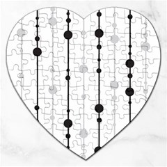 Black And White Elegant Pattern Jigsaw Puzzle (heart)