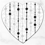 Black and white elegant pattern Jigsaw Puzzle (Heart) Front