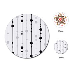 Black And White Elegant Pattern Playing Cards (round) 