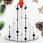 Black and white elegant pattern Ornament (Christmas Tree) Front