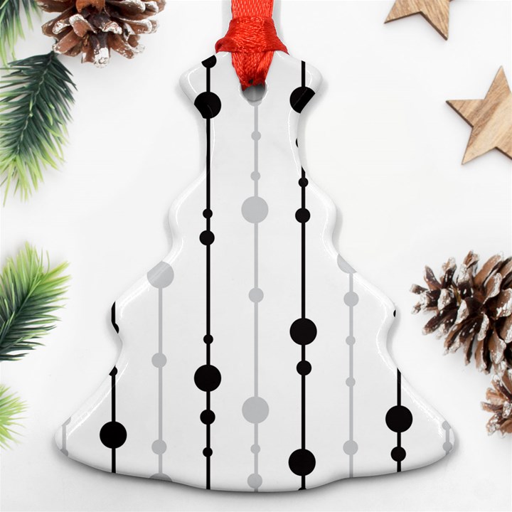 Black and white elegant pattern Ornament (Christmas Tree)