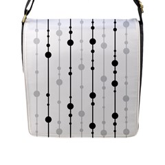 Black And White Elegant Pattern Flap Messenger Bag (l) 