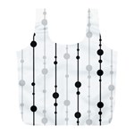 Black and white elegant pattern Full Print Recycle Bags (L)  Front