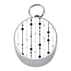 Black And White Elegant Pattern Mini Silver Compasses