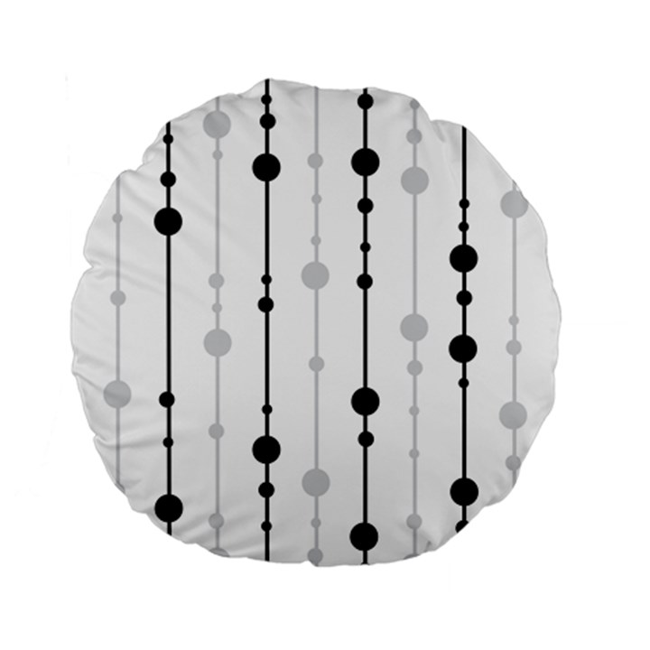 Black and white elegant pattern Standard 15  Premium Flano Round Cushions