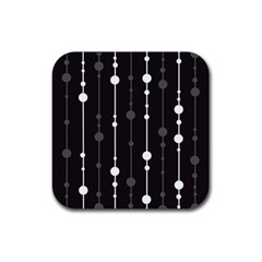 Black And White Pattern Rubber Coaster (square)  by Valentinaart