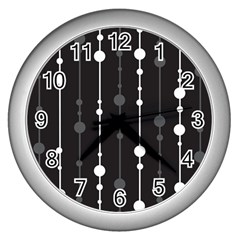 Black And White Pattern Wall Clocks (silver) 