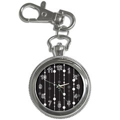 Black And White Pattern Key Chain Watches by Valentinaart