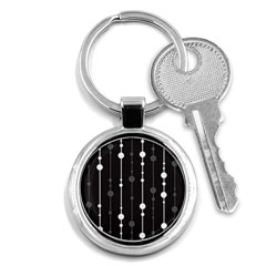 Black And White Pattern Key Chains (round)  by Valentinaart