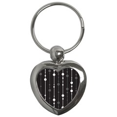 Black And White Pattern Key Chains (heart)  by Valentinaart