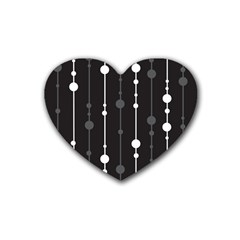 Black And White Pattern Rubber Coaster (heart)  by Valentinaart