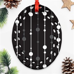 Black And White Pattern Ornament (oval Filigree) 