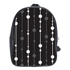 Black And White Pattern School Bags (xl)  by Valentinaart