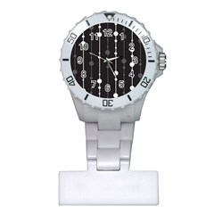 Black And White Pattern Plastic Nurses Watch