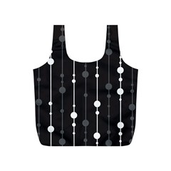 Black And White Pattern Full Print Recycle Bags (s) 