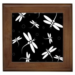 Dragonflies Pattern Framed Tiles by Valentinaart