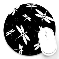 Dragonflies Pattern Round Mousepads by Valentinaart