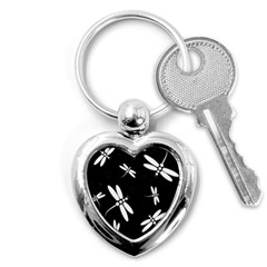 Dragonflies Pattern Key Chains (heart) 